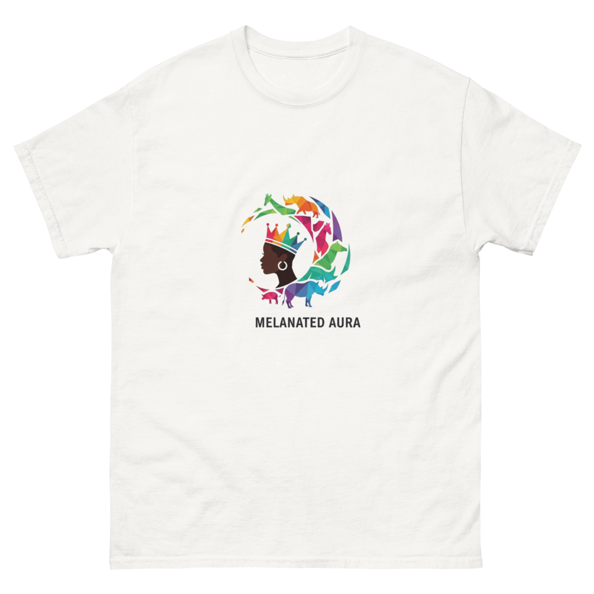 Melanated Aura - Regal Emblem Minimalist Tee - Image 2